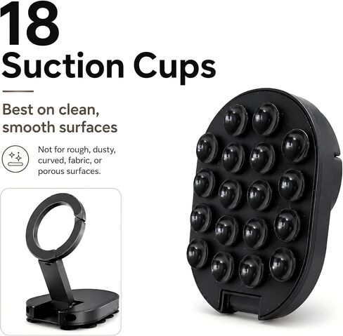 3-in-1 Magnetic Phone Holder, Foldable Suction Cup Phone Mount Stand with 360° Rotation, Portable Magnetic Cell Phone Stand for Car Dashboard, Desk, Kitchen, Gym, Office in Kuwait