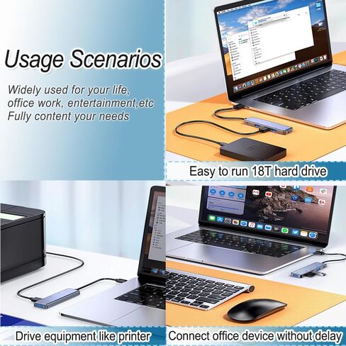 USB C HUB 3.0, USB Multiport Adapter Expander with 100W Power Delivery 1 Type-C and 3 USB Data Transfer Ports, Powered Type C Hub Dongle for MacBook Pro, iPad Air Mini, iPhone 16 15 Pro in Kuwait