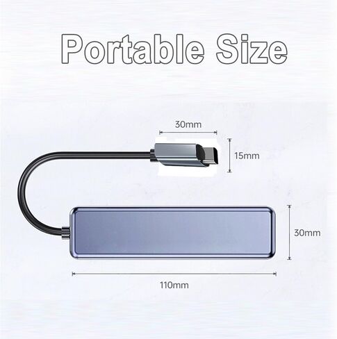 USB C HUB 3.0, USB Multiport Adapter Expander with 100W Power Delivery 1 Type-C and 3 USB Data Transfer Ports, Powered Type C Hub Dongle for MacBook Pro, iPad Air Mini, iPhone 16 15 Pro in Kuwait