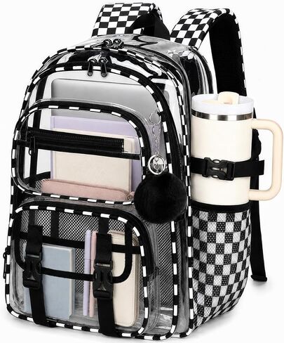 LEDAOU Clear Backpack, Heavy Duty Bookbag for Stadium Travel Work Concerts in Kuwait