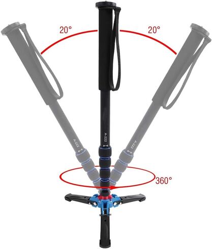 Aluminium Alloy Telescopic Monopod Tripod with Stable Base for Cameras, Load Capacity 5 kg, Adjustable Length for Photography Lovers, Black in Kuwait