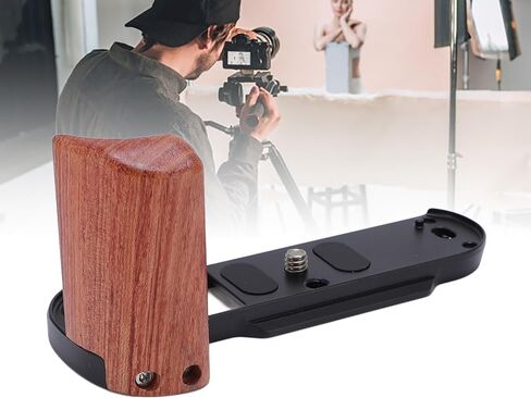 Camera L Shape Handle with Strong Aluminum Alloy Frame for X-T50 Camera, Wooden Handle for Comfortable Grip in Kuwait