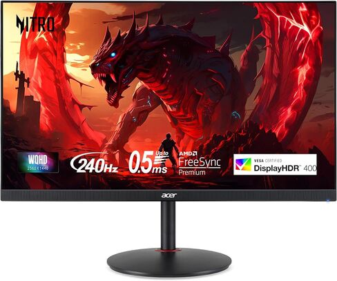 MONITOR Acer Nitro 27in QHD 2560x1440 IPS 240Hz Gaming XV272U W2bmiiprx in Kuwait