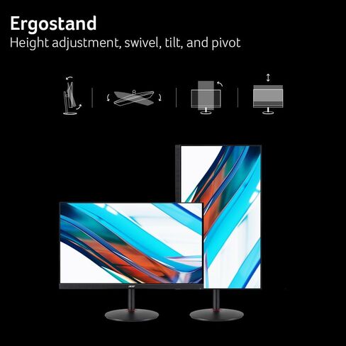 MONITOR Acer Nitro 27in QHD 2560x1440 IPS 240Hz Gaming XV272U W2bmiiprx in Kuwait