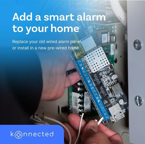 12-Zone Wired Smart Alarm Panel - Konnected Alarm Panel Pro (Board Only) - Make Wired Alarm System Smart - SmartThings, Alexa - No Batteries - No Monthly Subscription - Wi-Fi - Ethernet - PoE in Kuwait