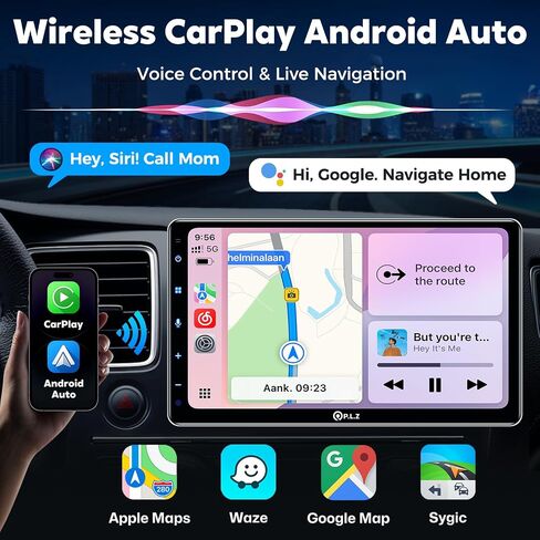 PLZ Single Din Car Radio Stereo with Apple Carplay Android Auto 10.1" Touch Screen, Bluetooth 5.3, Backup Camera, 240W, 2 Subwoofers, Navigation, FM/AM, SWC, Car Play Audio Receivers Headunit in Kuwait