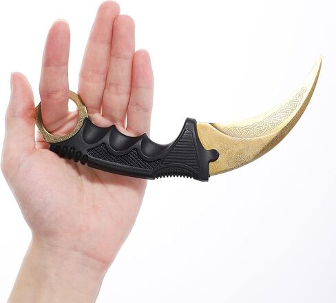 Karambit Knife Trainer - Stainless Steel Practice Training Knife with Sheath for Beginner - 100% Safe Trainer Tool (Golden color) in Kuwait