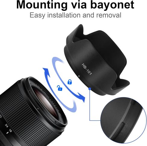 HB-101 Bayonet Flower Lens Hood Shade for Nikon Nikkor Z DX 18-140mm F3.5-6.3 VR - Replace Nikon HB-101,Anti - Flare,Protect Lens​,Reversible Design in Kuwait
