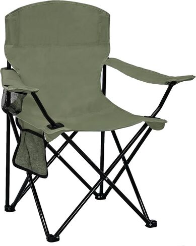 Folding Camping Chair with Cup Holder & Side Storage Bag 300lbs Capacity Lightweight High Back Portable for Beach, Picnic, Sport, Green in Kuwait