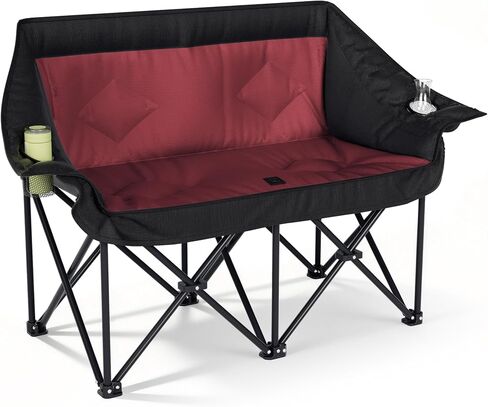 Oversized Double Camping Chairs 2 Person Folding Loveseat(Grey) in Kuwait