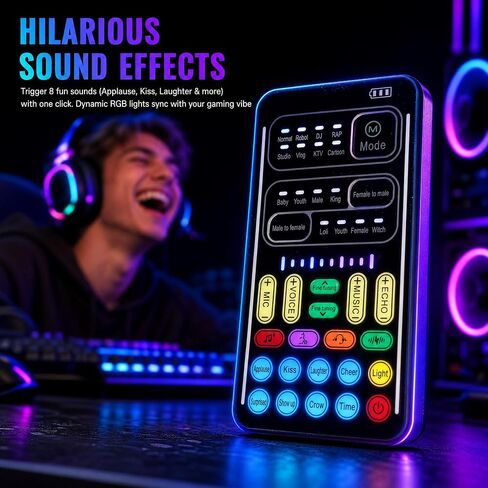 Portable Voice Changer for Gaming|Bluetooth 5.1 & 80 Voice Effects in Saudi Arabia