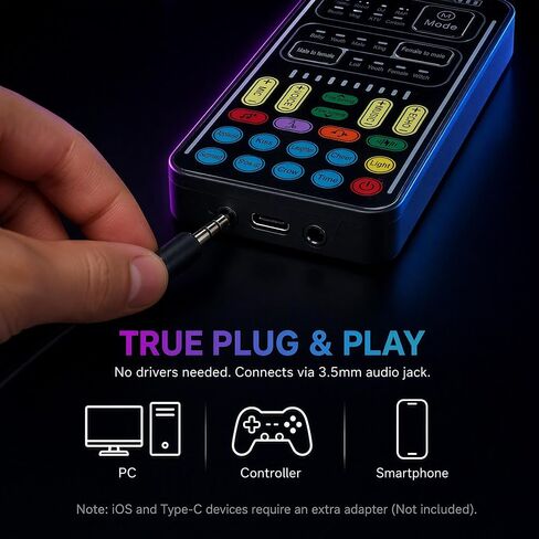 Portable Voice Changer for Gaming|Bluetooth 5.1 & 80 Voice Effects in Saudi Arabia