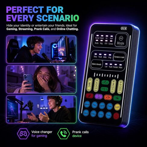Portable Voice Changer for Gaming|Bluetooth 5.1 & 80 Voice Effects in Saudi Arabia