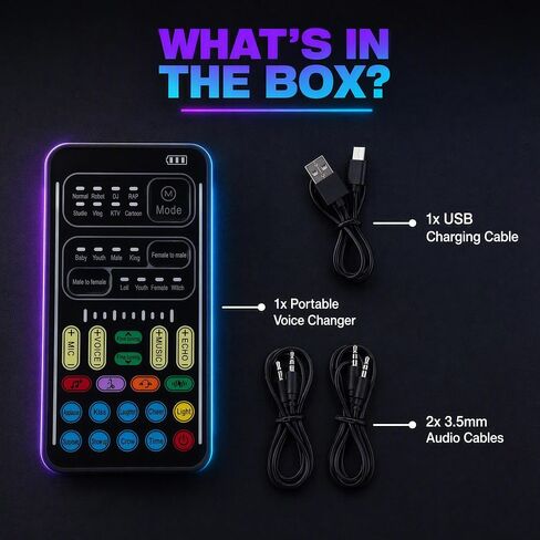 Portable Voice Changer for Gaming|Bluetooth 5.1 & 80 Voice Effects in Saudi Arabia