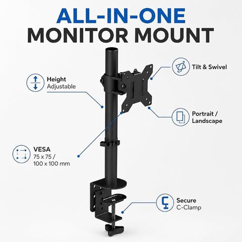 Height Adjustable Laptop Stand for Desk, Clamp Laptop Mount Holder Desk Extender, Universal Laptop Stands Desk Accessories, Soporte para Laptop for Office Bed in Kuwait