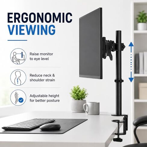 Height Adjustable Laptop Stand for Desk, Clamp Laptop Mount Holder Desk Extender, Universal Laptop Stands Desk Accessories, Soporte para Laptop for Office Bed in Kuwait