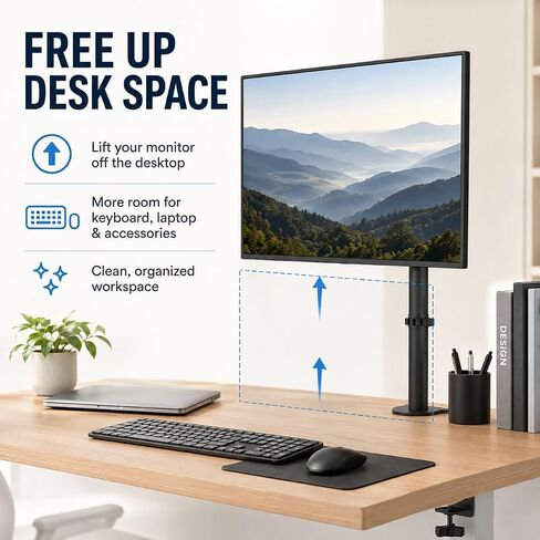 Height Adjustable Laptop Stand for Desk, Clamp Laptop Mount Holder Desk Extender, Universal Laptop Stands Desk Accessories, Soporte para Laptop for Office Bed in Kuwait