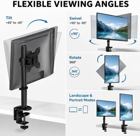 Height Adjustable Laptop Stand for Desk, Clamp Laptop Mount Holder Desk Extender, Universal Laptop Stands Desk Accessories, Soporte para Laptop for Office Bed in Kuwait