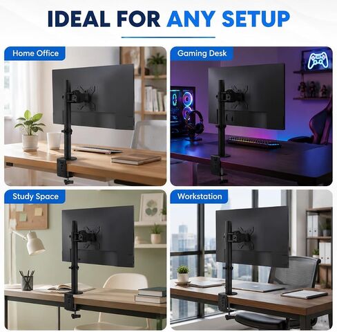 Height Adjustable Laptop Stand for Desk, Clamp Laptop Mount Holder Desk Extender, Universal Laptop Stands Desk Accessories, Soporte para Laptop for Office Bed in Kuwait