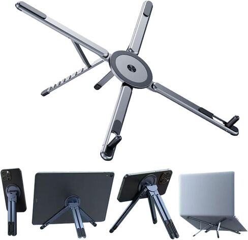 Adjustable Laptop Stand for Desk,Portable Metal Laptop Riser,Ergonomic Foldable Computer Stand,Lightweight Easy Storage,Collaborative Work,Compatible with MacBook/Dell/HP/Lenovo/Laptops up to17 inches in Kuwait