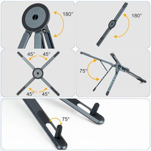 Adjustable Laptop Stand for Desk,Portable Metal Laptop Riser,Ergonomic Foldable Computer Stand,Lightweight Easy Storage,Collaborative Work,Compatible with MacBook/Dell/HP/Lenovo/Laptops up to17 inches in Kuwait