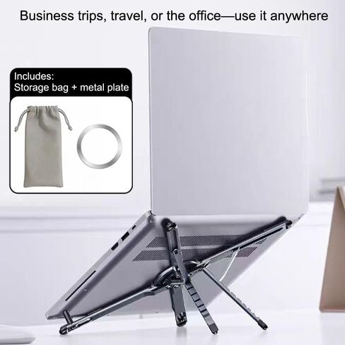 Adjustable Laptop Stand for Desk,Portable Metal Laptop Riser,Ergonomic Foldable Computer Stand,Lightweight Easy Storage,Collaborative Work,Compatible with MacBook/Dell/HP/Lenovo/Laptops up to17 inches in Kuwait