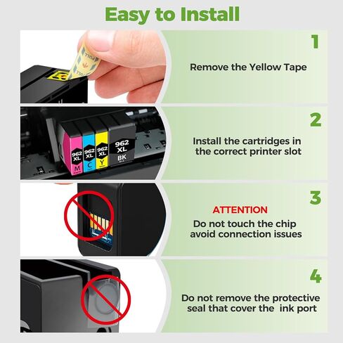 962XL Ink Cartridges Combo Pack Compatible for HP 962 XL 9015e 9010 4 Pack in Kuwait