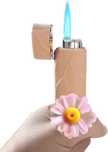 Fun and Cute Brown Lighter,Portable Cool Lighters,Refillable Butane Jet Flame Windproof Lighter, Jet Torch Lighters,Camping BBQ Kitchen(Butane Free) Candles Lighter,Refillable in Kuwait