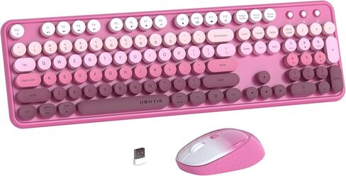 UBOTIE Colorful Computer Wireless Keyboard Mouse Combo (Rosy Gradient) in Kuwait