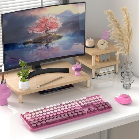 UBOTIE Colorful Computer Wireless Keyboard Mouse Combo (Rosy Gradient) in Kuwait