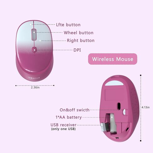 UBOTIE Colorful Computer Wireless Keyboard Mouse Combo (Rosy Gradient) in Kuwait