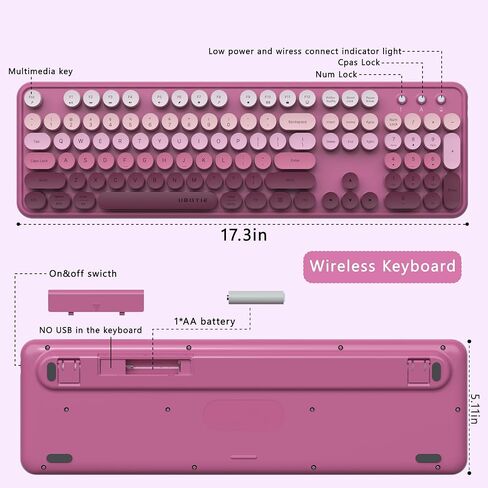 UBOTIE Colorful Computer Wireless Keyboard Mouse Combo (Rosy Gradient) in Kuwait