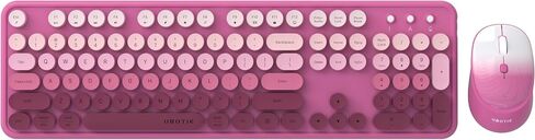 UBOTIE Colorful Computer Wireless Keyboard Mouse Combo (Rosy Gradient) in Kuwait