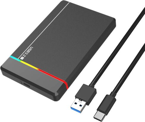 2.5 Inch External Hard Drive Enclosure, USB C 3.1 to Sata III，ssd/HDD Case Compatible for 2.5 Inch 7mm/9.5mm，Compatible with WD Toshiba Samsung PS4 Xbox in Kuwait