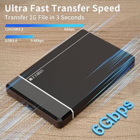 2.5 Inch External Hard Drive Enclosure, USB C 3.1 to Sata III，ssd/HDD Case Compatible for 2.5 Inch 7mm/9.5mm，Compatible with WD Toshiba Samsung PS4 Xbox in Kuwait