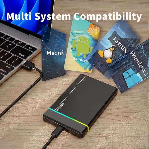 2.5 Inch External Hard Drive Enclosure, USB C 3.1 to Sata III，ssd/HDD Case Compatible for 2.5 Inch 7mm/9.5mm，Compatible with WD Toshiba Samsung PS4 Xbox in Kuwait