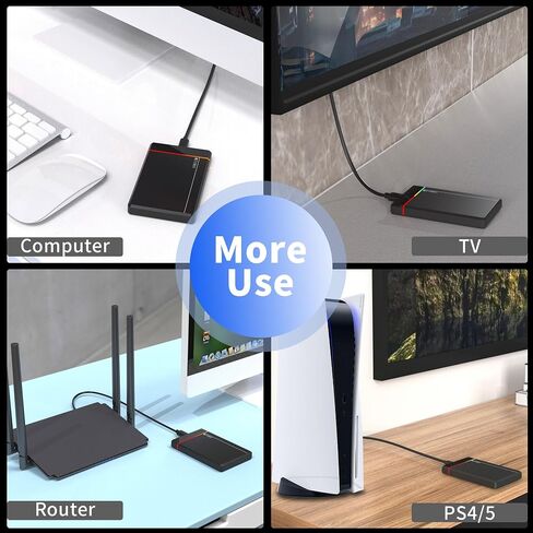 2.5 Inch External Hard Drive Enclosure, USB C 3.1 to Sata III，ssd/HDD Case Compatible for 2.5 Inch 7mm/9.5mm，Compatible with WD Toshiba Samsung PS4 Xbox in Kuwait