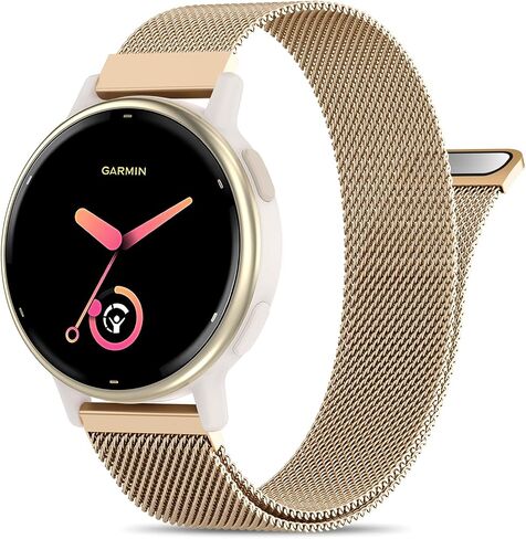 20mm Metal Magnetic Compatible with Garmin Vivoactive 5 Watch Band/Vivoactive 6/3/3 Music, Quick Release Stainless Steel Mesh Strap for Venu Sq 2 & Forerunner 55/165/245/645/570-42mm in Kuwait