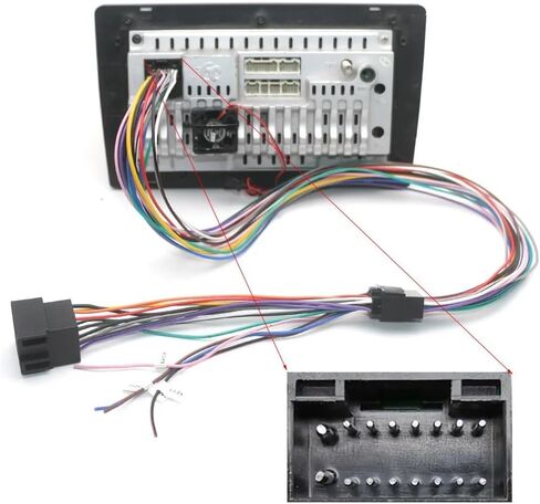 Android Navigation 16Pin Car Stereo Radio ISO Wire Harness Power Wire Extension Wire 60cm Cable for Android Player in Kuwait
