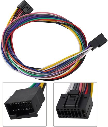 Android Navigation 16Pin Car Stereo Radio ISO Wire Harness Power Wire Extension Wire 60cm Cable for Android Player in Kuwait