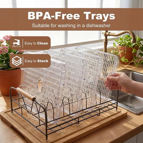 CUSIMAX Food Dehydrator Machine, 5 BPA-Free Trays, 24H Digital Adjustable Timer & Temperature Control up to 158℉, 300W Meat Dehydrator for Jerky, Fruit, Veggies, Herbs & Dog Treats in Saudi Arabia