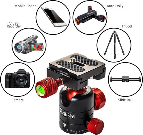 Professional Tripod Ball Head 24mm 360 Degree Swivel Panoramic Head with 38mm Width Quick Release Plate for DSLR Camera Slider Stabilizer Monopod in Kuwait