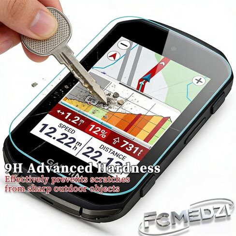Screen Protector Compatible for Garmin Edge 850 / Edge 550 Screen Protector & Case, Silicone Soft Frame Cover and Tempered Glass Protective Film (Pack of 3+1) in Kuwait