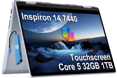 Dell Inspiron 14 7440, 14" 2-in-1 Laptop, Core 5 120U, 16GB DDR5, 512GB SSD in Kuwait