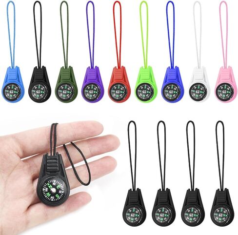 Mini Compass for Kids Hiking,Compass Keychain, Multi-Color Outdoor Camping Hiking Pocket for Lanyard Boy Scout Party Favor Toy Set,Survival Kits Watchband Bracelet Necklace Keychain in Kuwait