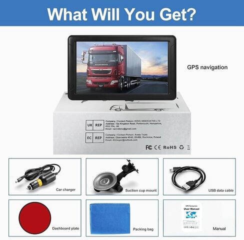 GPS Navigation for CarTruck RV ， Latest 2026 Map 9" Touch Screen Car GPS in Kuwait