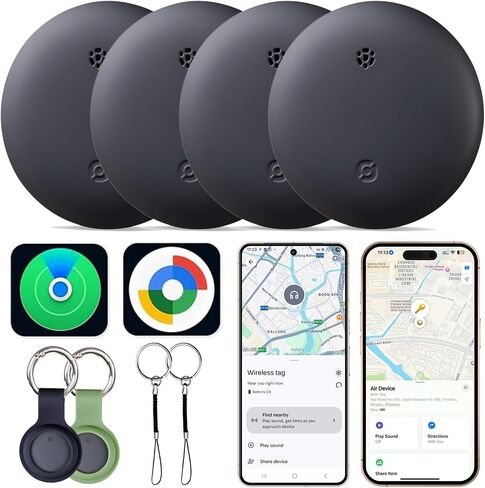 Reyke 2026 Android Tracker Tags-4 Pack for Android & iOS, Dual-System in Saudi Arabia