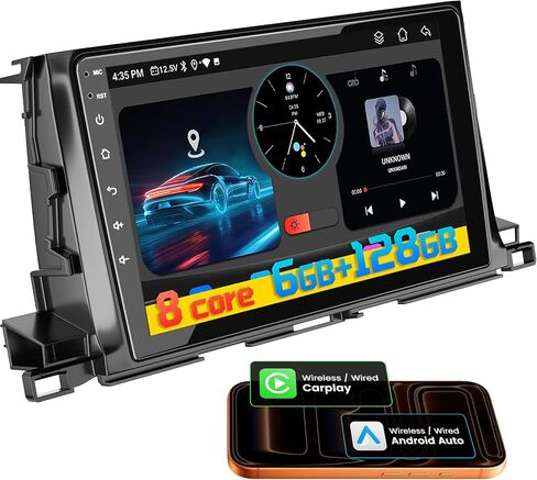 (8 Core 6GB+128GB) Car Radio Stereo for Toyota RAV4 2013-2018 with Carplay and Android Auto,10.1 Inch QLED Touch Screen Support FM&AM Radio,Back-up Camera,SWC,DSP,GPS Navigatio in Kuwait