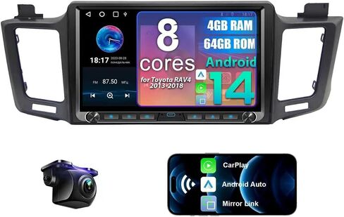 Upgraded Android 14 8 Core 4+64G Car Radio Stereo for Toyota RAV4 2013-2018 in Kuwait