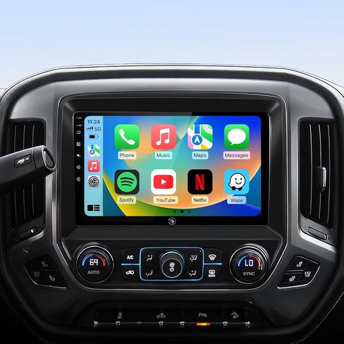 10.2'' Car Radio Stereo for Chevy Silverado 2014 2015 2016 2017 2018 GMC Sierra Replacement Upgrade 5G WiFi 2+64G Wireless Carplay/Android Auto/GPS/Bluetooth/FM Radio/1080P SWC in Saudi Arabia